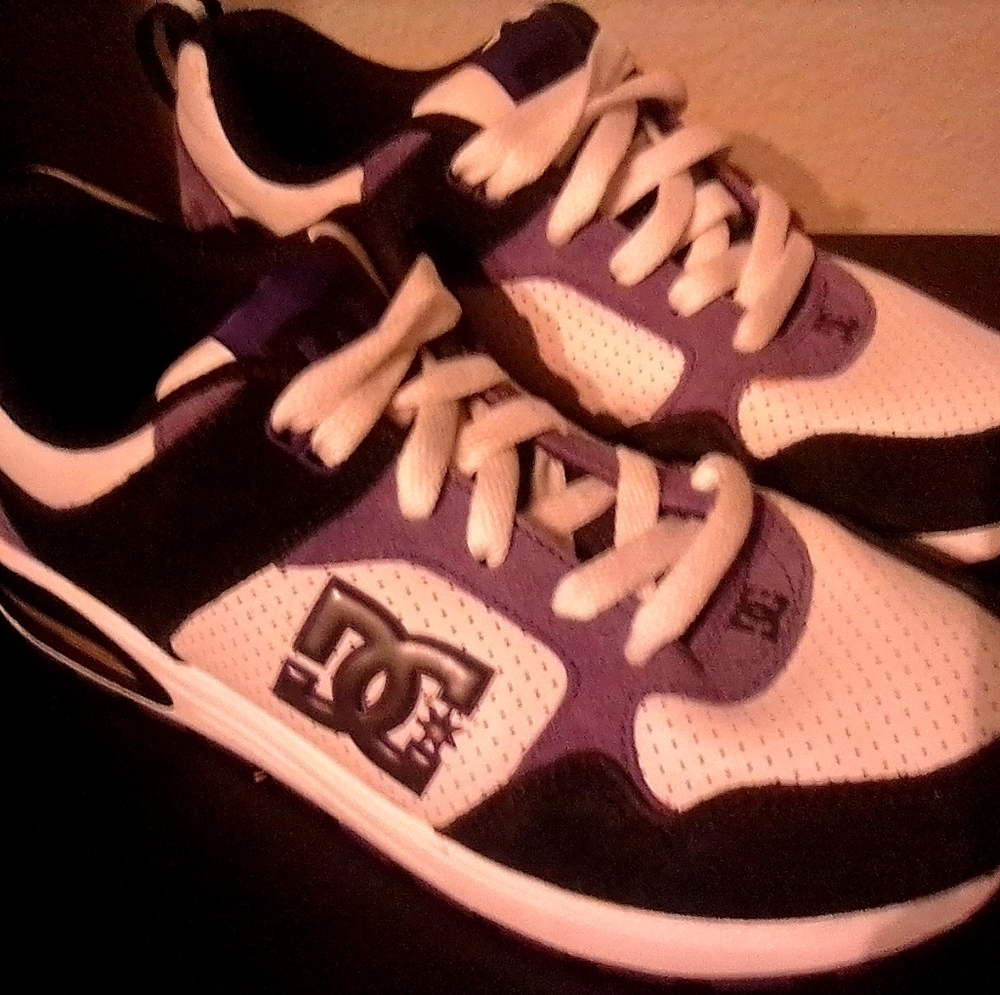 DC purple and white shoes